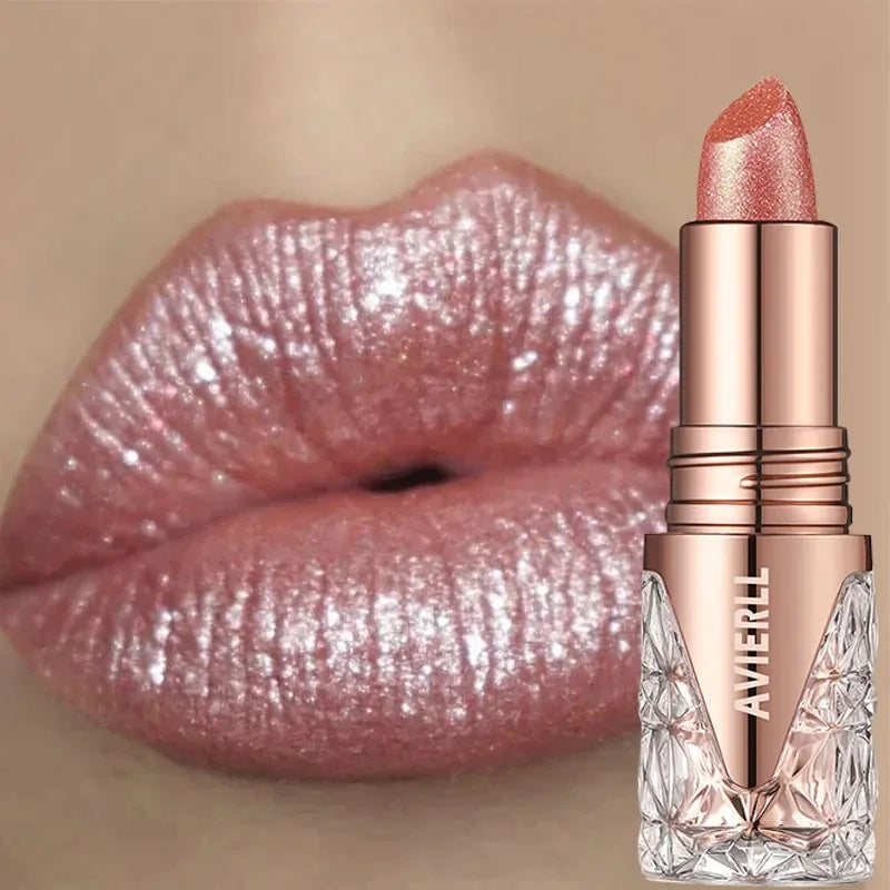 Glitter Lipstick Velvet Quicksand Gold Lip Gloss Moisturizing Silky Long Lasting Waterproof Pearlescent Fine Shine Lipstick - Seprincess