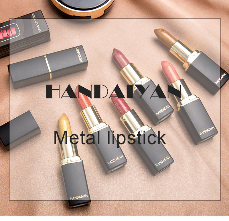 Handaiyan Waterproof Nude Glitter Lipstick Makeup Long Lasting Velvet Red Mermaid Sexy Shimmer Matte Lip Stick Cosmetic Beauty - Seprincess