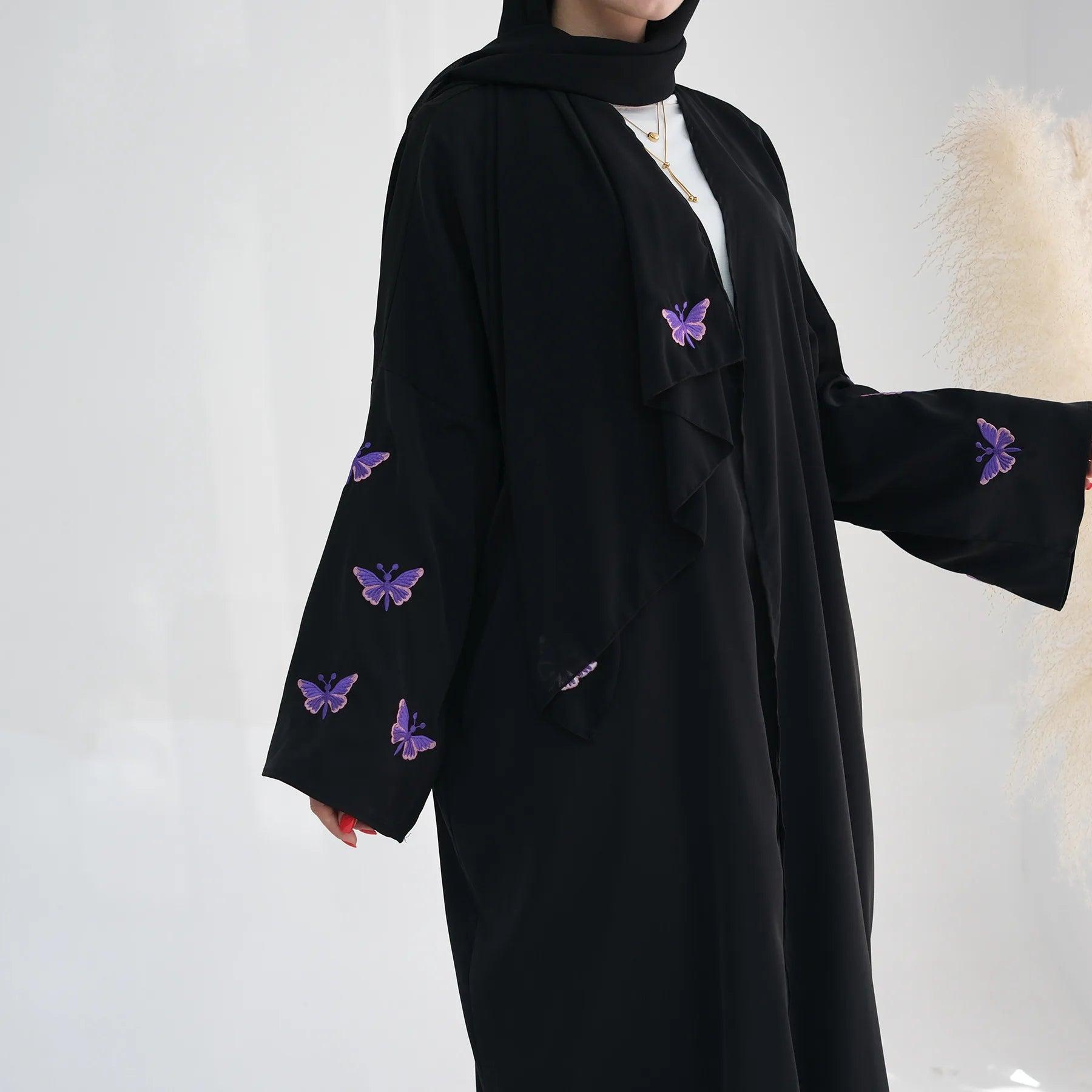 Ramadan Open Butterfly Kimono Abaya Dubai Turkey Islam Muslim Dress Abayas for Women Kebaya Kaftan Robe Musulmane Femme Jalabiya - Seprincess