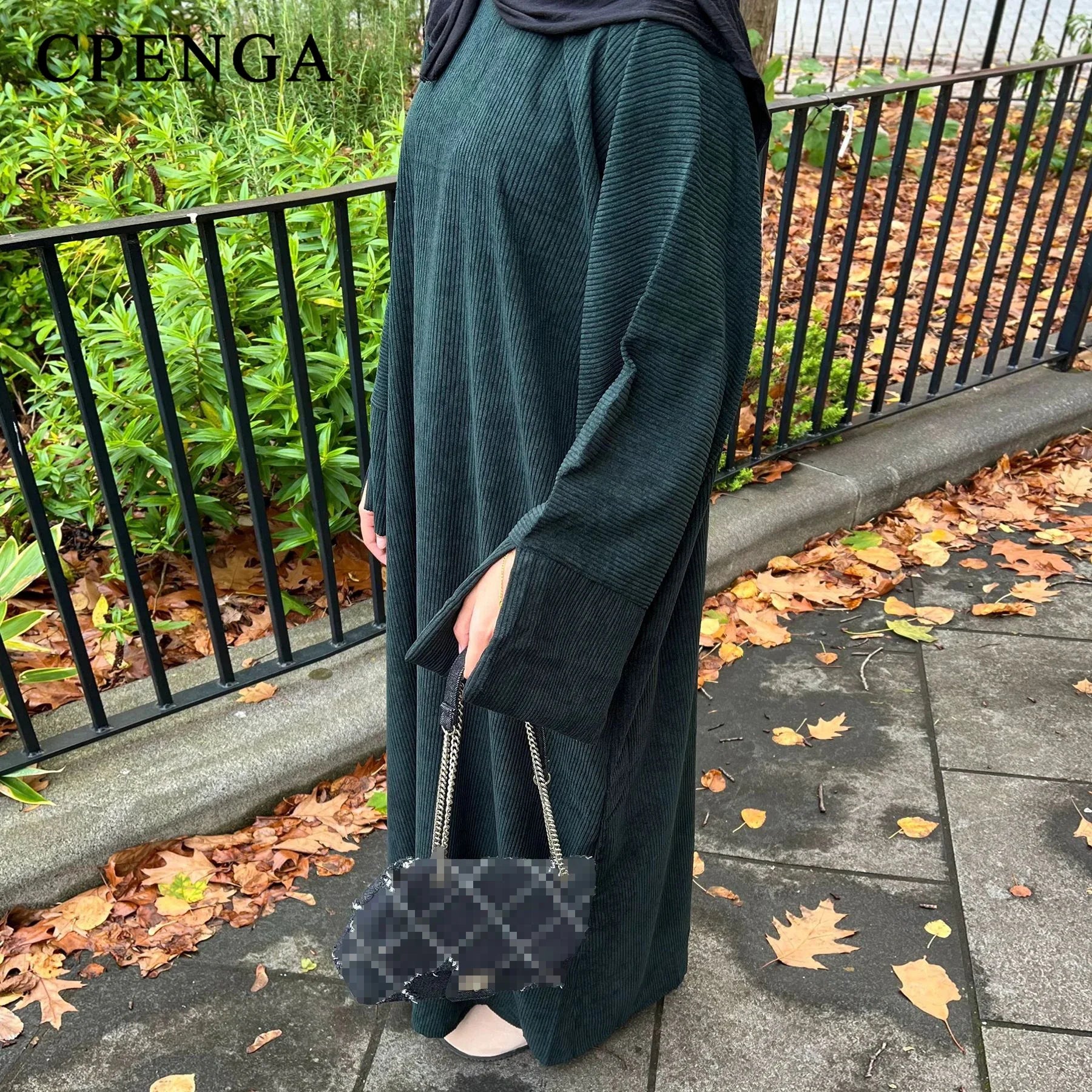 Warm Winter Abayas Muslim Women Corduroy Abaya 2023 New Modest Dress Thicked Solid Color Long Robe Female Islam Clothing - Seprincess