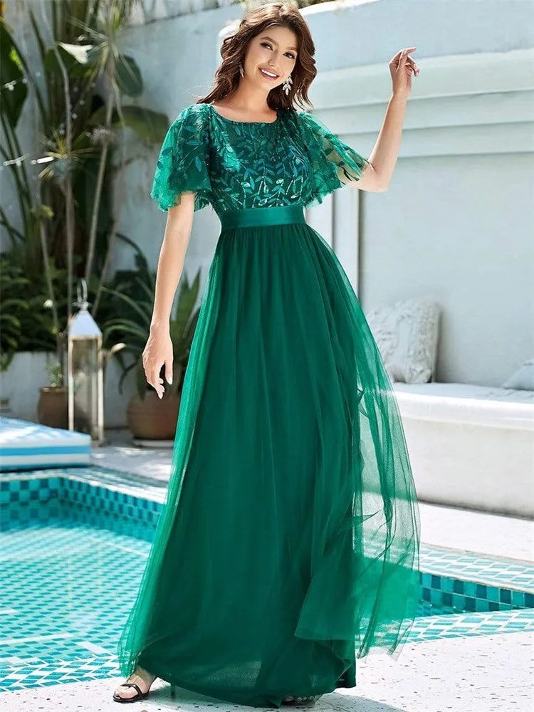 Elegant Plus Size Dress Evening Long Dresses Summer Dress Women 2023 Party Occasion Dresses Sequin Vestido De Festa Plus - Seprincess