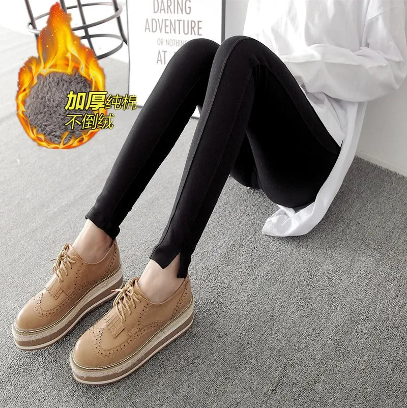 Winter Thicken Warm Cotton Plus Velvet Maternity Legging Thermal Fleece Pencil Pants for Pregnant Women Casual Pregnancy