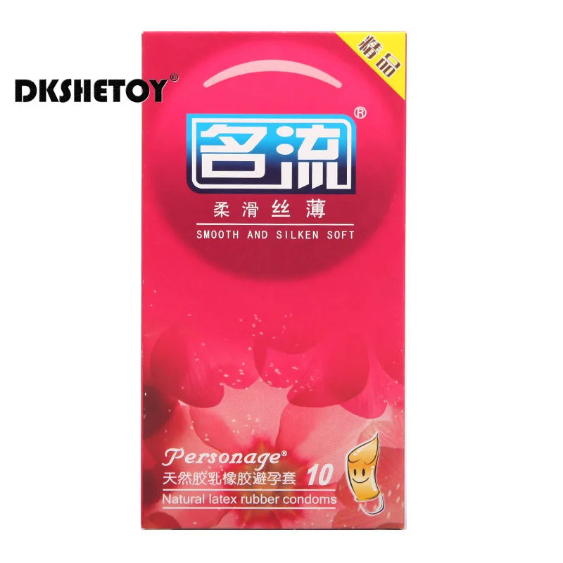 FAMA Male ultra thin Condom smooth and silken soft natural Latex Lubricated Condoms sensitive orgasm penis sleeve Adult sex toys - Seprincess