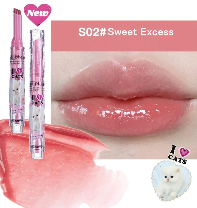 【New Arrival】FLORTTE Shimmer Lipstick Solid Lip Balm Moisturizing Water Gloss Lip Glaze - Seprincess