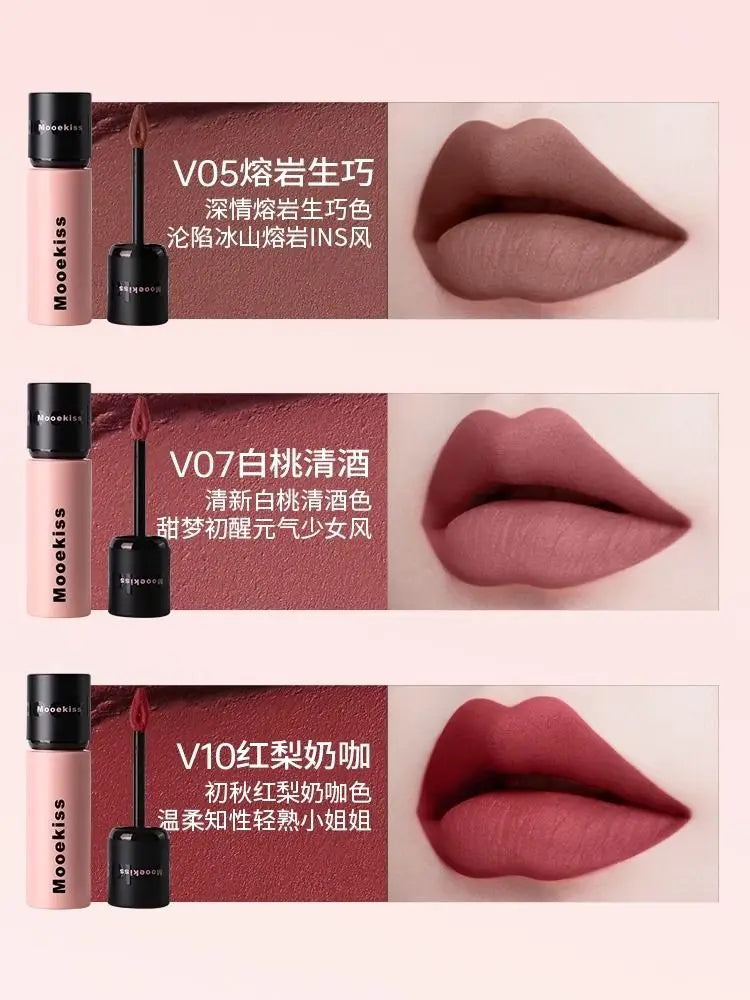 Mooekiss Matte Lipstick Lasting Non-stick Cup Matte Lip Glaze Autumn and Winter Chestnut Color Sexy Lip Makeup Maquiagem - Seprincess