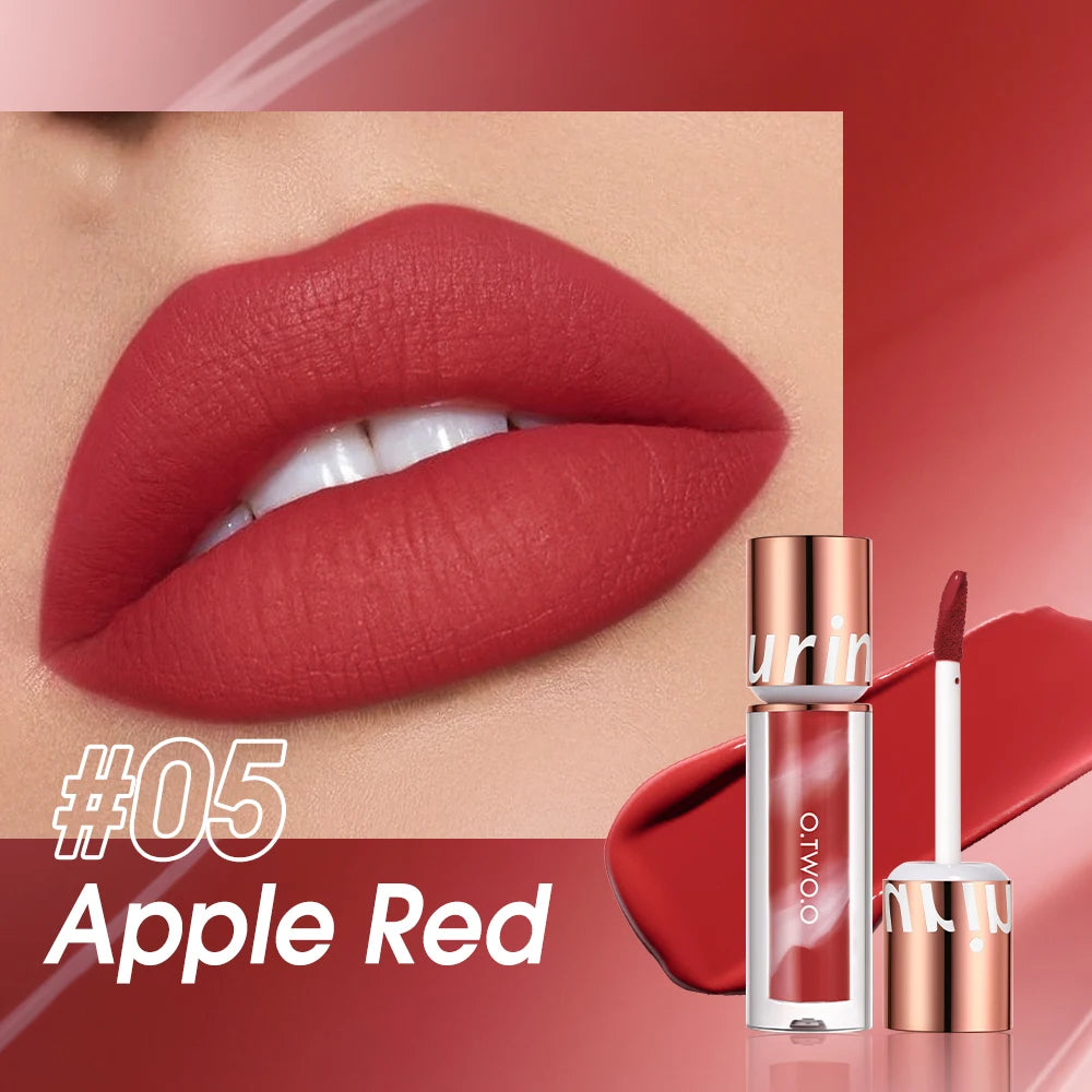 Wholesale O.TWO.O Newest Lipstick Waterproof Makeup Lip gloss Rose Rouge Silk Liptint Matte Sexy Red Lip Stain Liquid Lipgloss - Seprincess