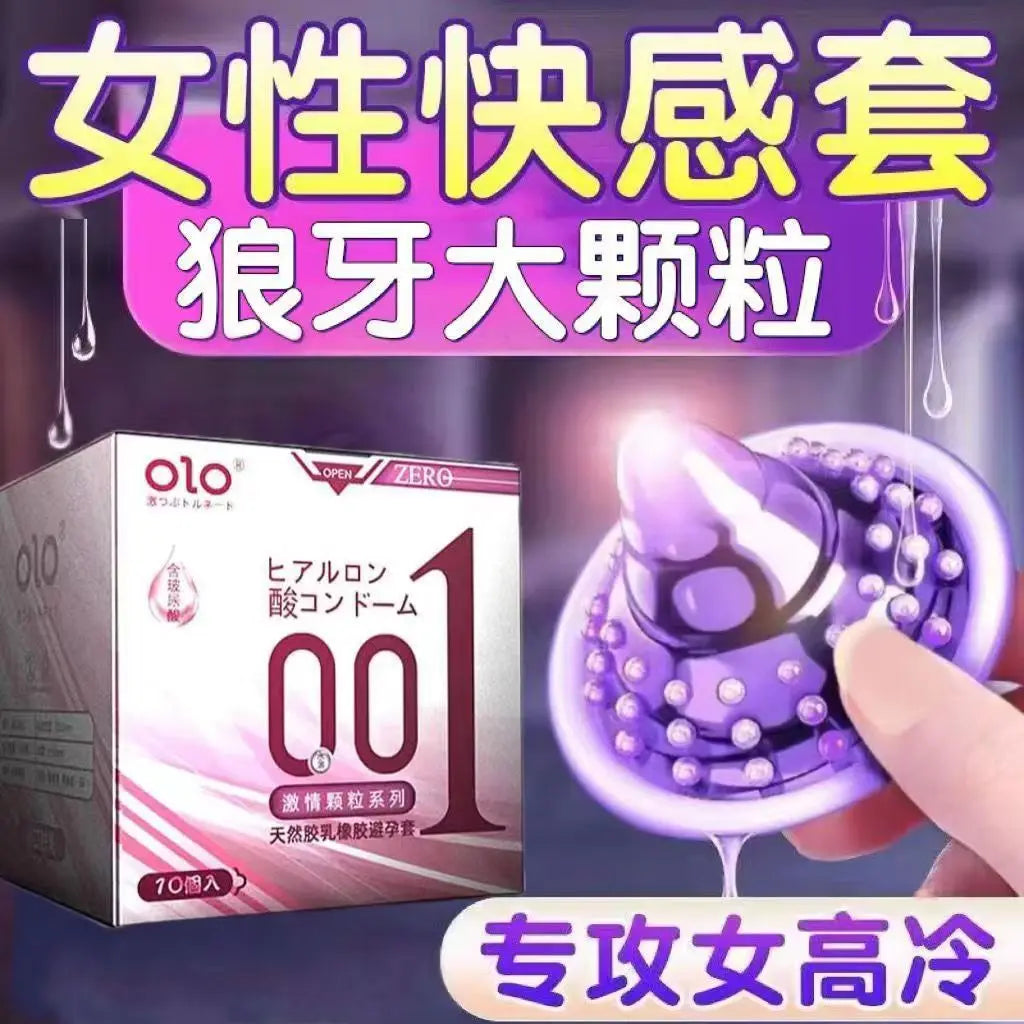 Olo Super Thin Condoms Sex Toys for Men Ejaculation Delay Hyaluronic Acid Condom Ultra-Thin Latex Penis Sleeve Sex Products - Seprincess