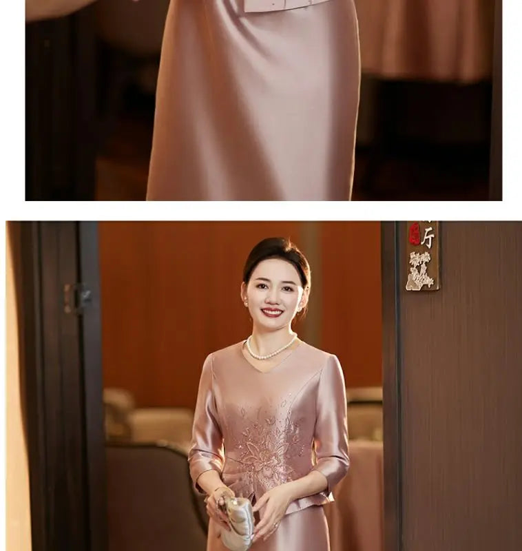 Yourqipao Chinese Traditional Wedding Guest Dresses Mother Of The Bride Cheongsam Evening Gowns Women Qipao Bridal Party Dresses - Seprincess