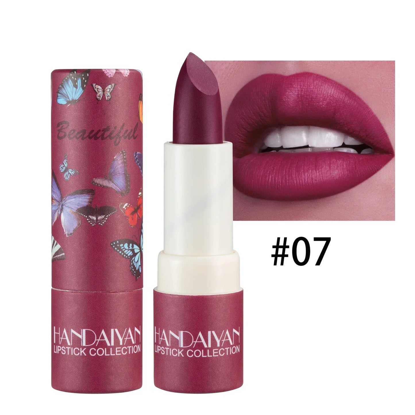 Rose Pink Nude Matte Velvet Lipstick Color Rendering Lasting Non-stick Cup Sexy Lipsticks Waterproof Beauty Lips Makeup Cosmetic - Seprincess