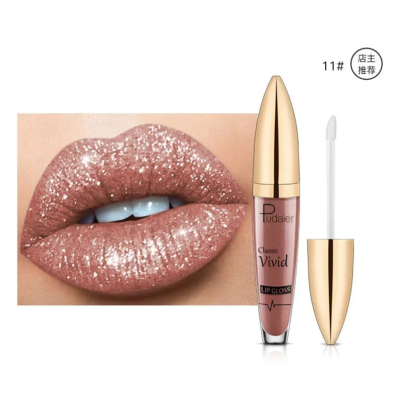 18 Colors Glitter Lip Gloss Waterproof Long Lasting Diamond Matte To Shimmer Metallic Liquid Lipstick Women Lips Makeup Cosmetic - Seprincess