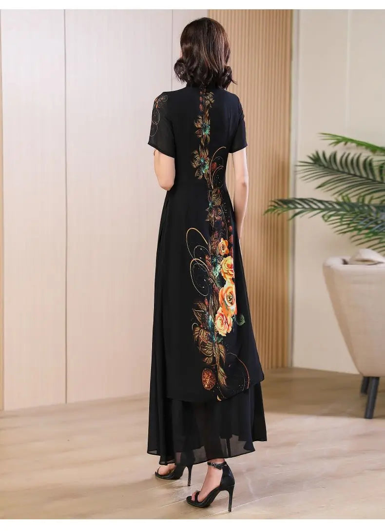 2024 chinese dress qipao oriental party qipao dress chinese style modern cheongsam embroidery vintage a line cheongsam dress - Seprincess