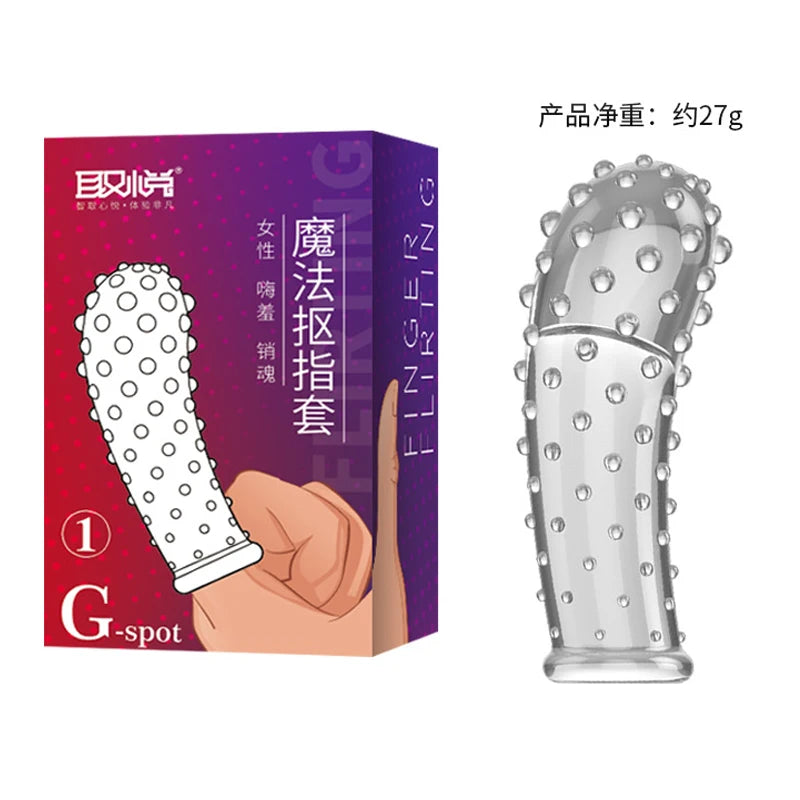 Finger Sleeve condoms G Spot Massage Adult Masturbation Sex Exotic Condom Particles Flirting Women Foreplay Anal Plug Sex Toys - Seprincess