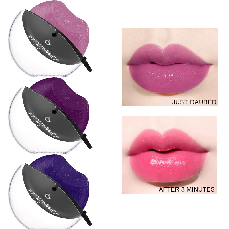 Lip-shaped Lipstick Makeup Temperature Color Changing Lazy Lipstick Velvet Matte Moisturizing Lip Gloss Waterproof Non-stick Cup - Seprincess