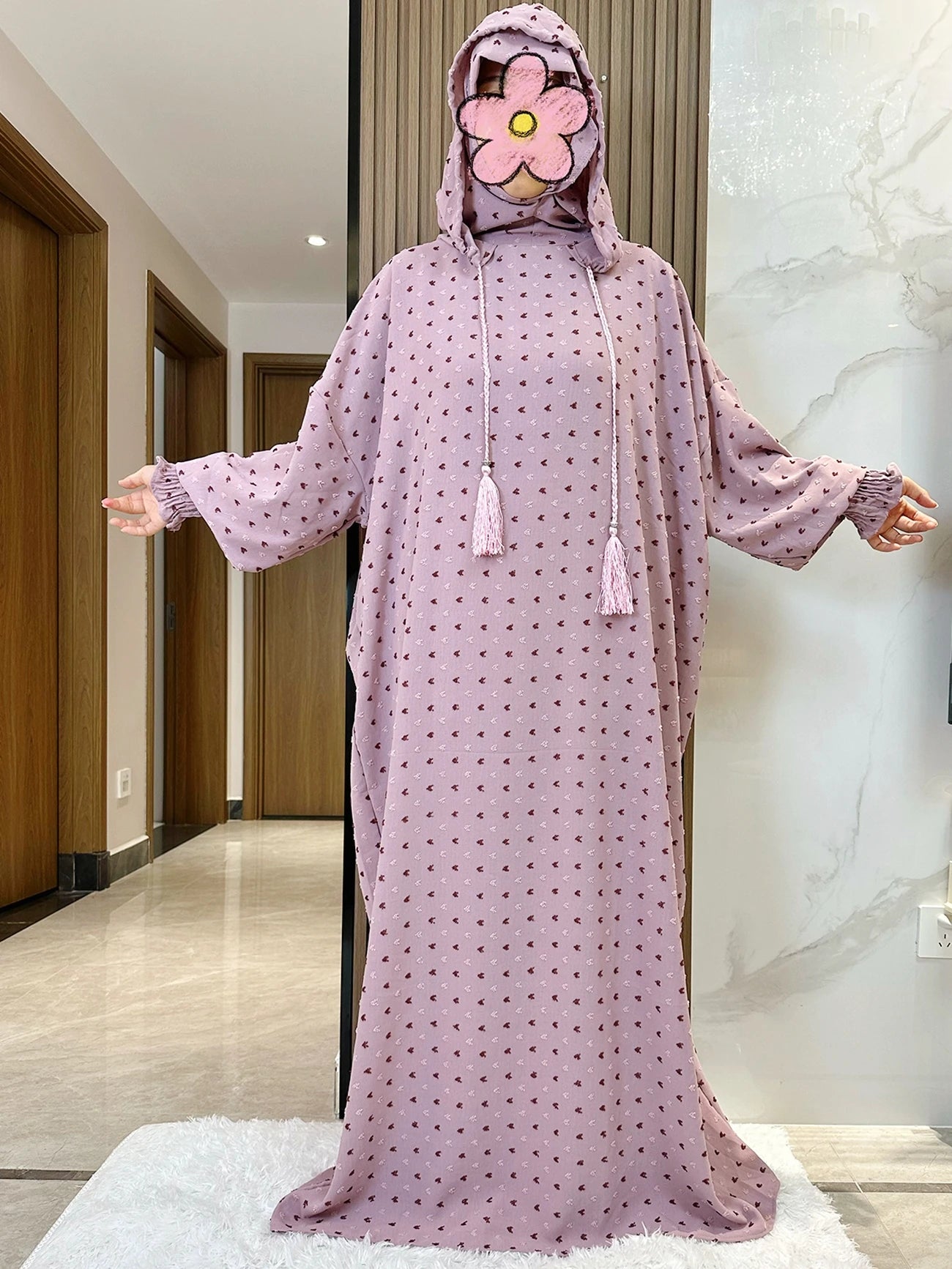 New Ramadan Muslim Two Hats Abaya Dubai Turkey Islam Prayer Clothes Solid Cotton Fabric Dresses Islam Women Dress Kaftan - Seprincess