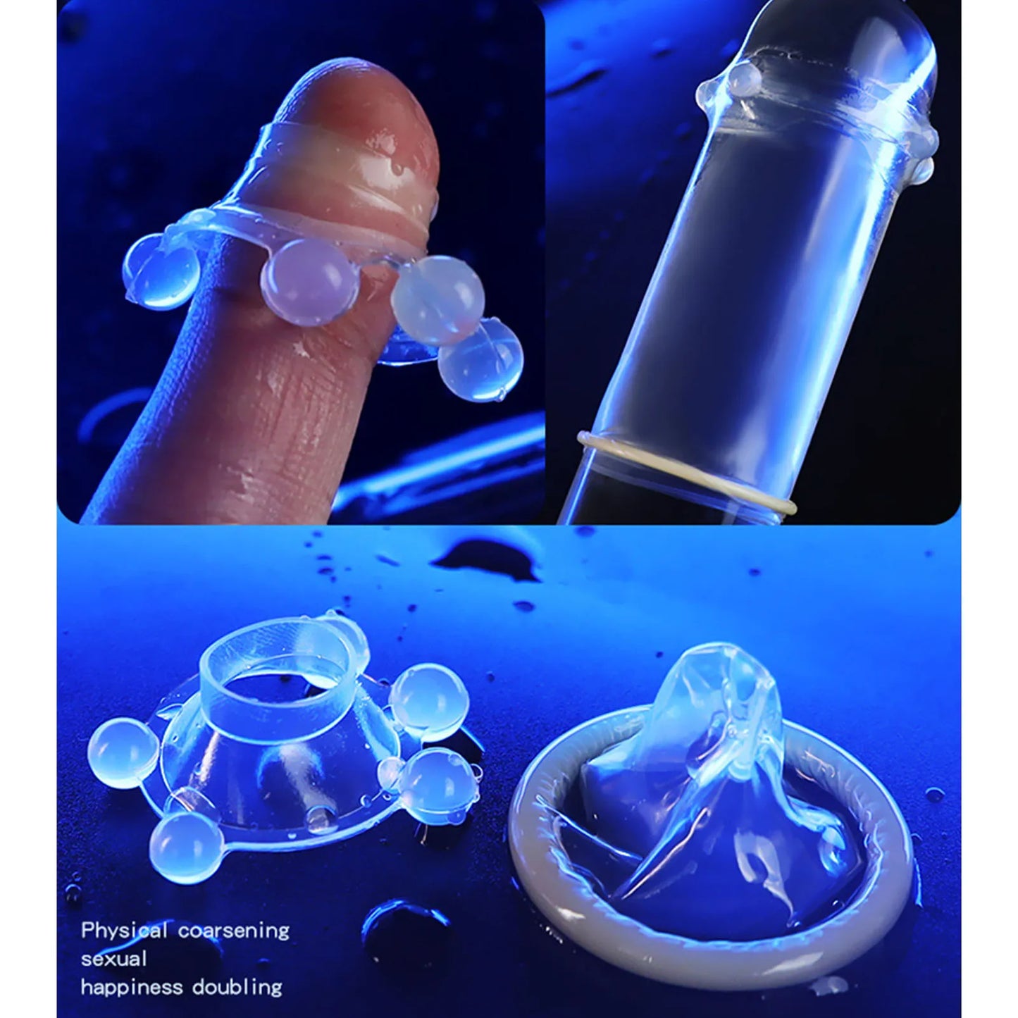 10pcs Overstriking Condoms With Beads Stimulation Penis Sleeves Delayed Ejaculation Condom Erotic Product Contraception Sex Shop - Seprincess