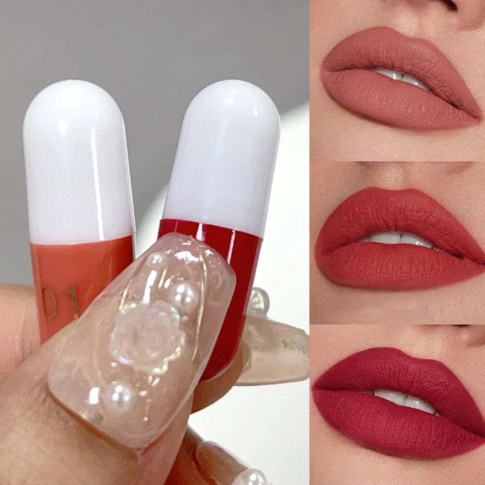 18-color Capsule Lipstick Set Waterproof Non-stick Cup Solid Lip Gloss Mini Long Lasting Matte Nude Lipstick Women Lips Makeup - Seprincess