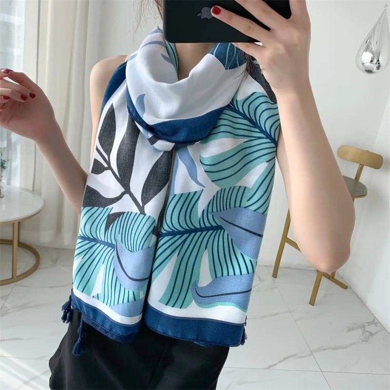 90x185cm  Printing Process Twill Summer Suncare Beach Dress Bikini Sarong Wrap Scarf Women Brazilian Swimsuit Bathing Cover-ups