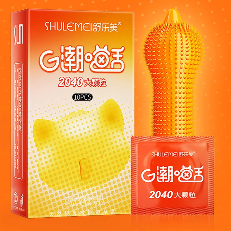 10pcs Ultra Sensitive Condoms With Mace Pointed Design Lubricated Penis Sleeve Natural Feeling Adult Supplies Sex Shop For Men - Seprincess