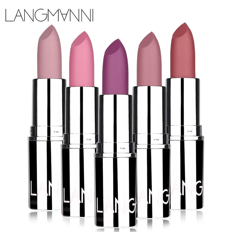 Langmani Silver Tube Matte Lipstick Non Staying Cup Makeup Lipstick  8 colors available - Seprincess