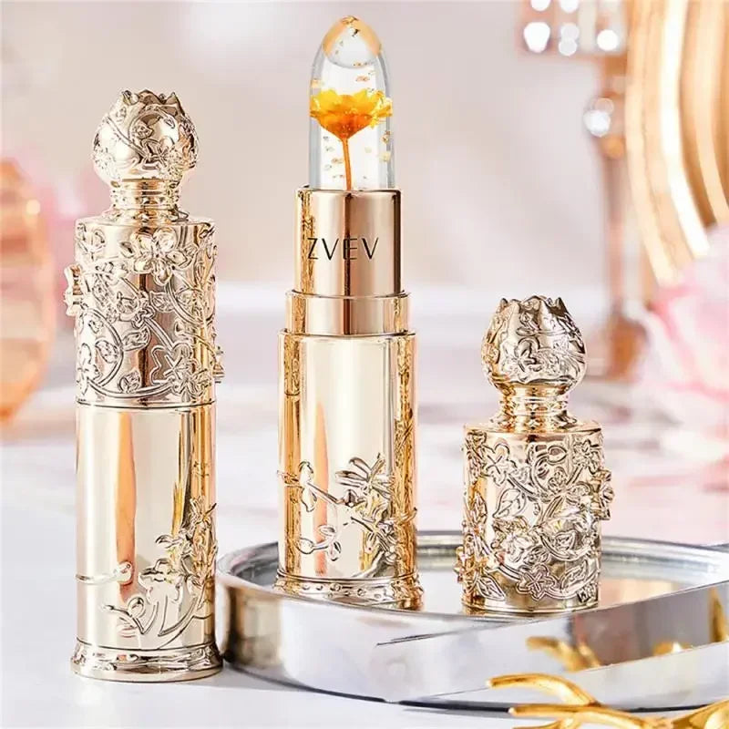 Flower Transparent Lipstick Lasting Moisturizer Crystal Jelly Lipsticks Temperature Color Changing Waterproof Lip Balm - Seprincess