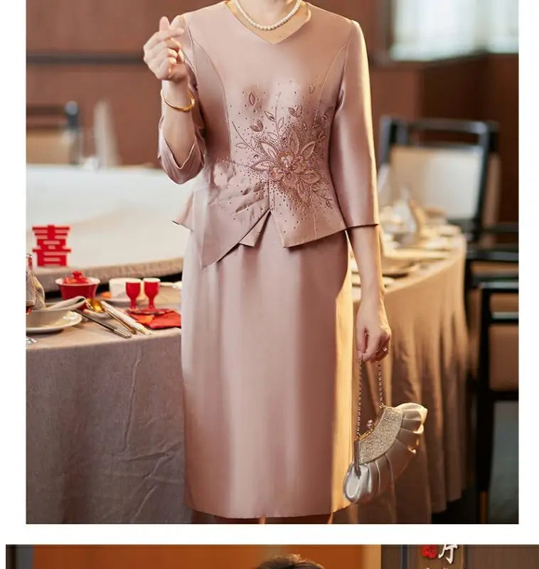 Yourqipao Chinese Traditional Wedding Guest Dresses Mother Of The Bride Cheongsam Evening Gowns Women Qipao Bridal Party Dresses - Seprincess