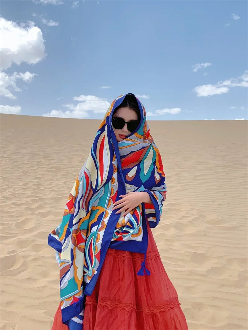 17 Styles 90x180cm Travel Beach Sunscreen Scarve Bikini Large Shawl Sarong Wrap Scarf Women Brazilian Swimsuit Bathing Cover-ups