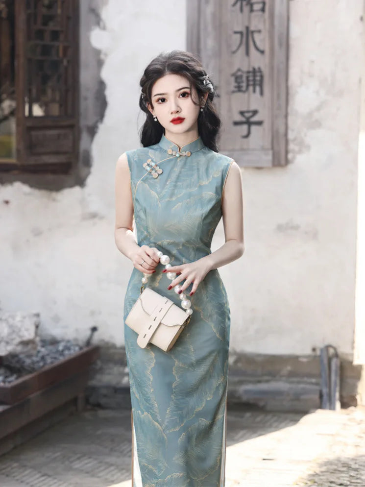 Lady Chinese Style Flower Print Qipao Women Traditional Retro Vintage Cheongsam Elegant Wedding Evening Dress Bodycon Vestidos - Seprincess