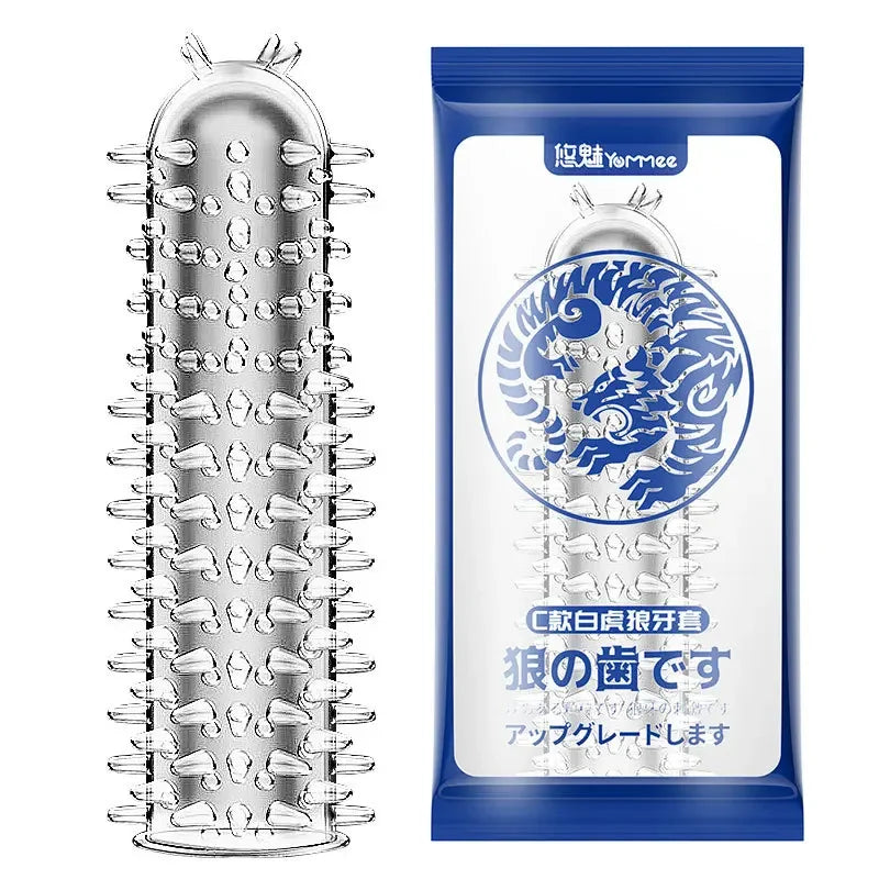 Spike Penis Sleeve Reusable Condoms Sex Toys for Men Delay Ejaculation Penis Sleeve Contraception Cock Ring Extender 남성전용기구