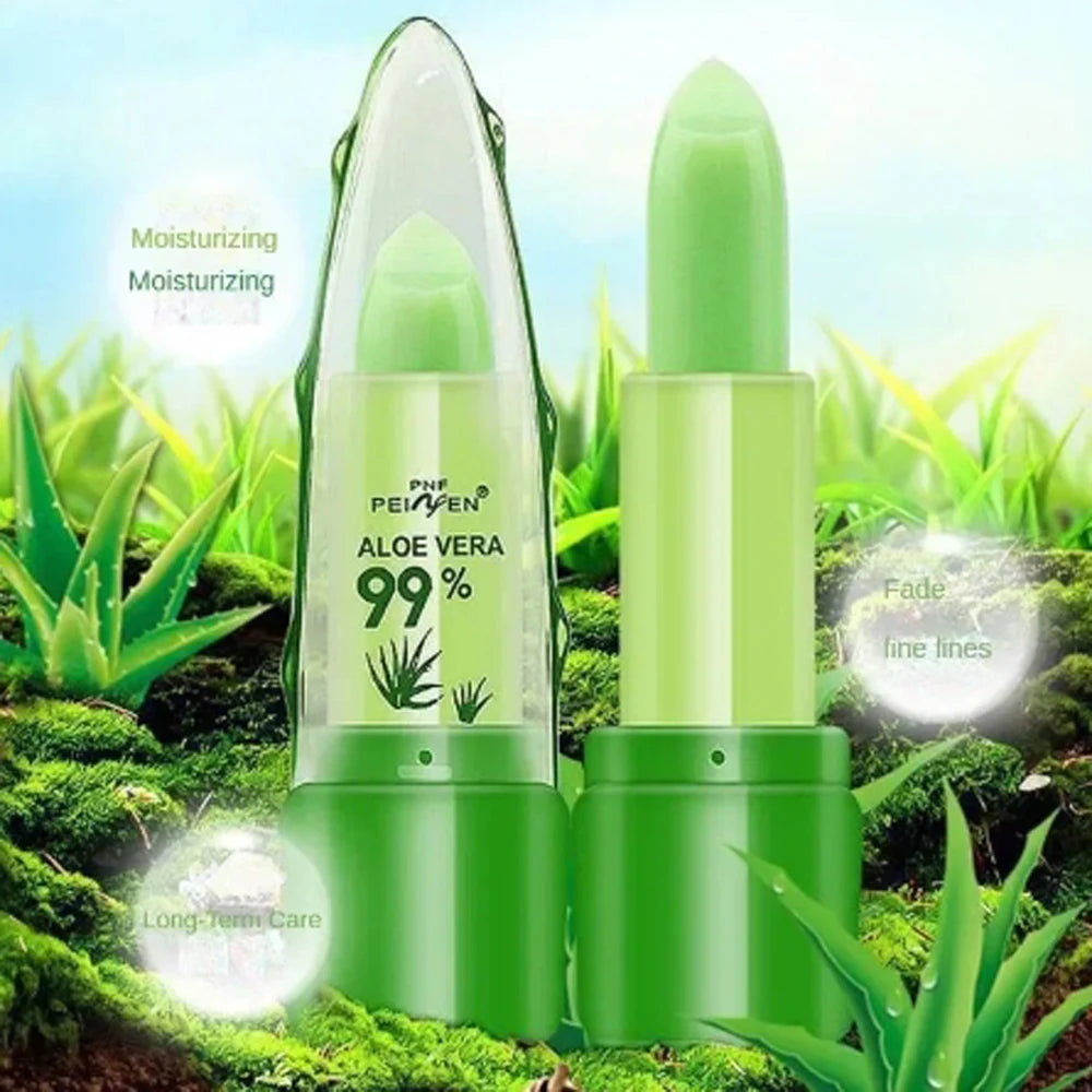 1Pcs Moisture Lip Balm Long-Lasting Natural Aloe Vera Lipstick Color Mood Changing Long Lasting Moisturizing Lipstick Anti Aging - Seprincess