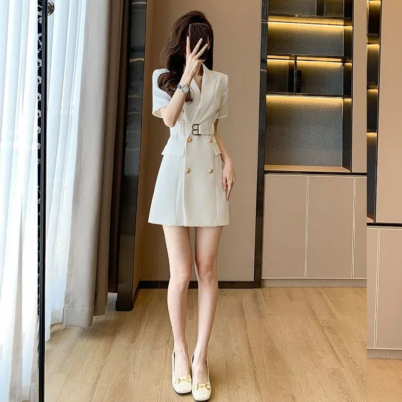 2024 Summer New Fashion Temperament Women's Dress Small Fragrance French High-grade White Dress Summer Niche Design Suit Skirt - Seprincess