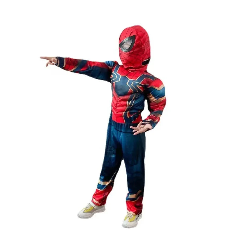 Spiderman Cosplay Costume Muscle Style Children Performance Costume Superhero Cos Prop Role Play Party Dress Up Gifts for Kids - Seprincess