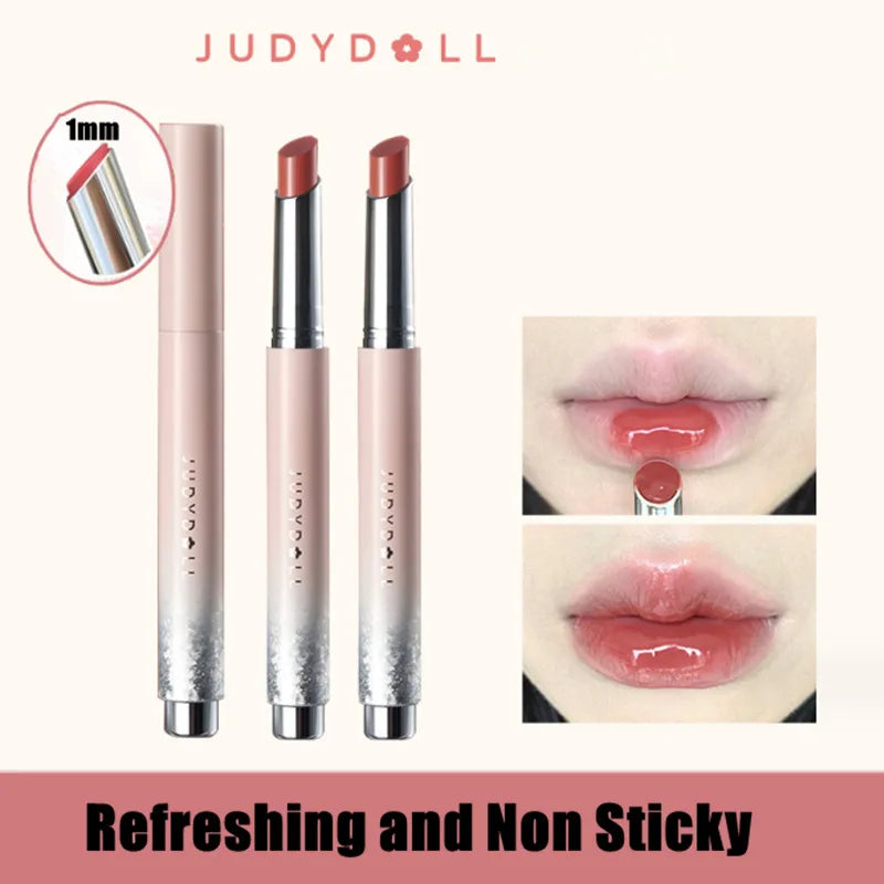 Judydoll Solid Lip Gloss Lip Stain Water Light Shimmer Lipstick Lip Balm Lip Glaze Moisturizing Non Sticky Cup Plump Lips - Seprincess