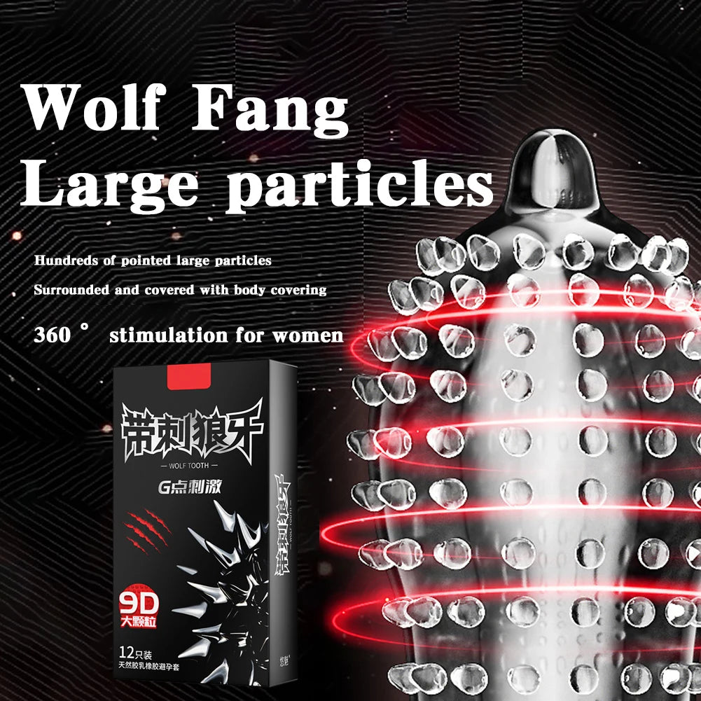 Lasting Big Particles Condoms Sex Tool for Men Spike Condom Ultra Slim Fast Delivery G Spot Stimulation Penis Sleeve Sex Product - Seprincess