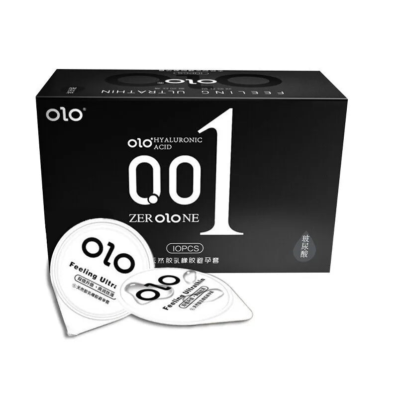 Olo Super Thin Condoms Sex Toys for Men Ejaculation Delay Hyaluronic Acid Condom Ultra-Thin Latex Penis Sleeve Sex Products - Seprincess