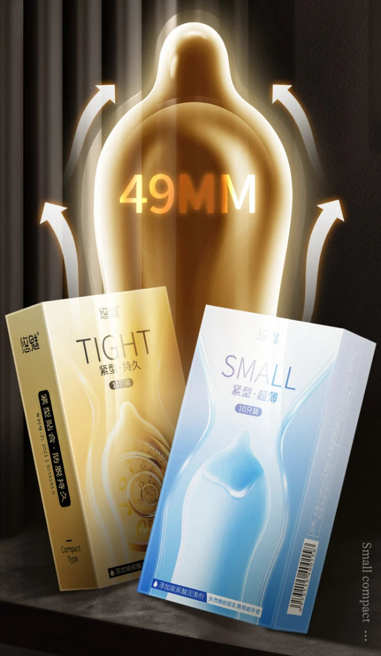 49mm Tight Fit Condoms for Man 30pcs Small Size Ultrathin Penis Sleeve Anti-fall Off Condom Adult Couple Sex Toy Product Sexshop - Seprincess