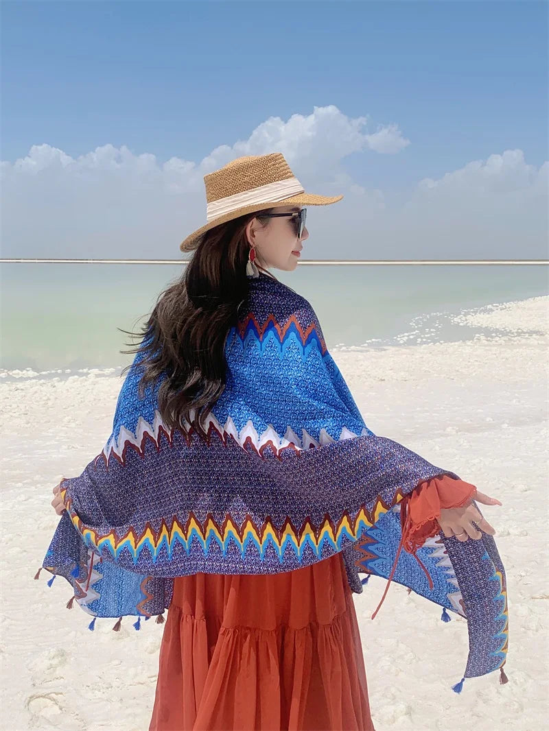 17 Styles 90x180cm Travel Beach Sunscreen Scarve Bikini Large Shawl Sarong Wrap Scarf Women Brazilian Swimsuit Bathing Cover-ups