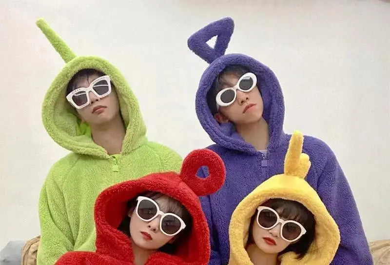 Miniso New Teletubbies Cartoon Adult Jumpsuit Costume Adult Onesie Pajamas Unisex Animal Cosplay One-Piece Clothes Homewear Gift - Seprincess