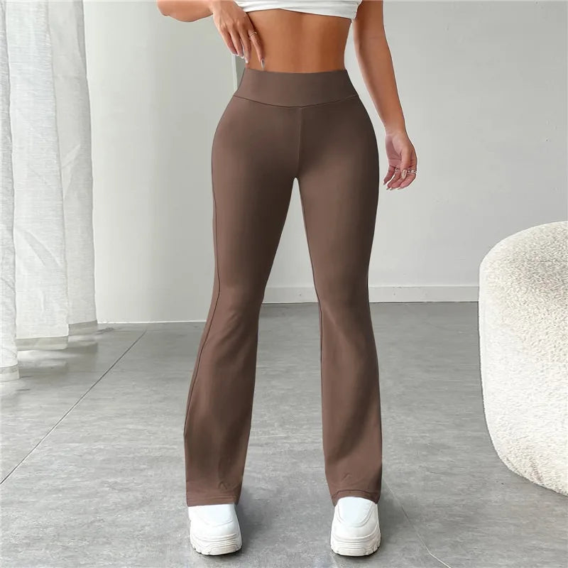 2025 New Flare Leggings Yoga Pants Women High Waist Wide Leg Pants Women Gym Sports Black Flared Pant Plus Size Dance Trousers