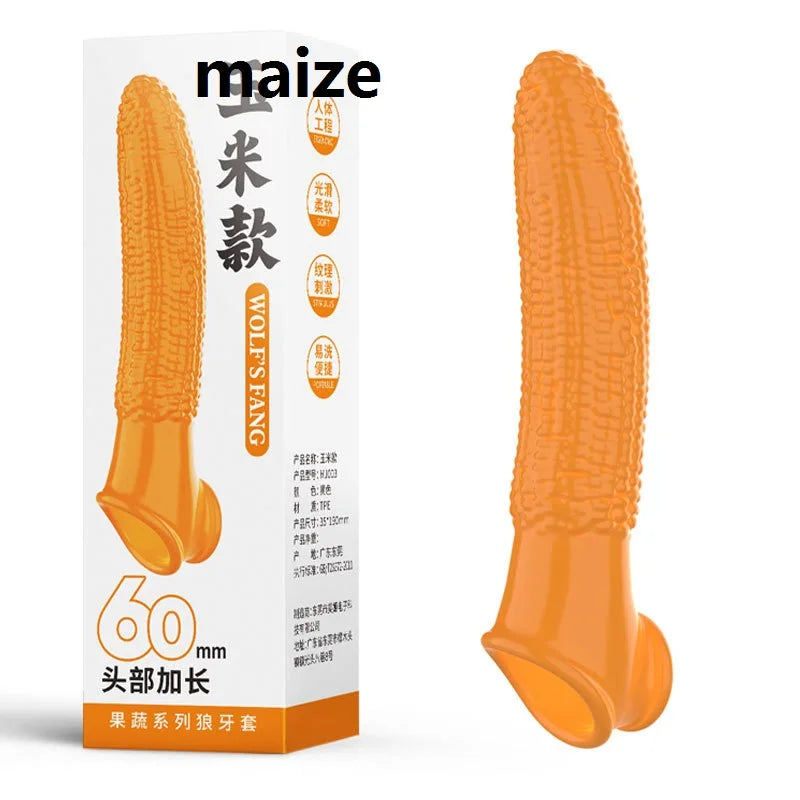 Reusable Condom with Spikes Dotted Ribbed Extension Penis Sleeve Male Enlargement Time Delay Spike Clit Passionate Condoms Men - Seprincess