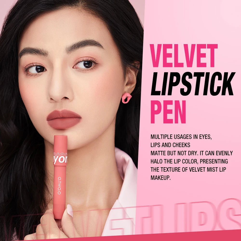 O.TWO.O Hot 6 Colors Lipstick Pencil Matte Velvet Lip Liner Waterproof Smudge Proof Lip Stick Pen Stick Women Makeup - Seprincess