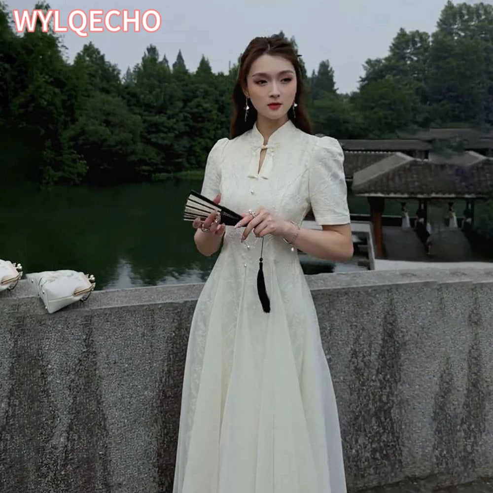 Women Fashionable New Cheongsam Black Advanced Mysterious Dress Qipao Improvement New Chinese Style Elegant Dress Summer - Seprincess