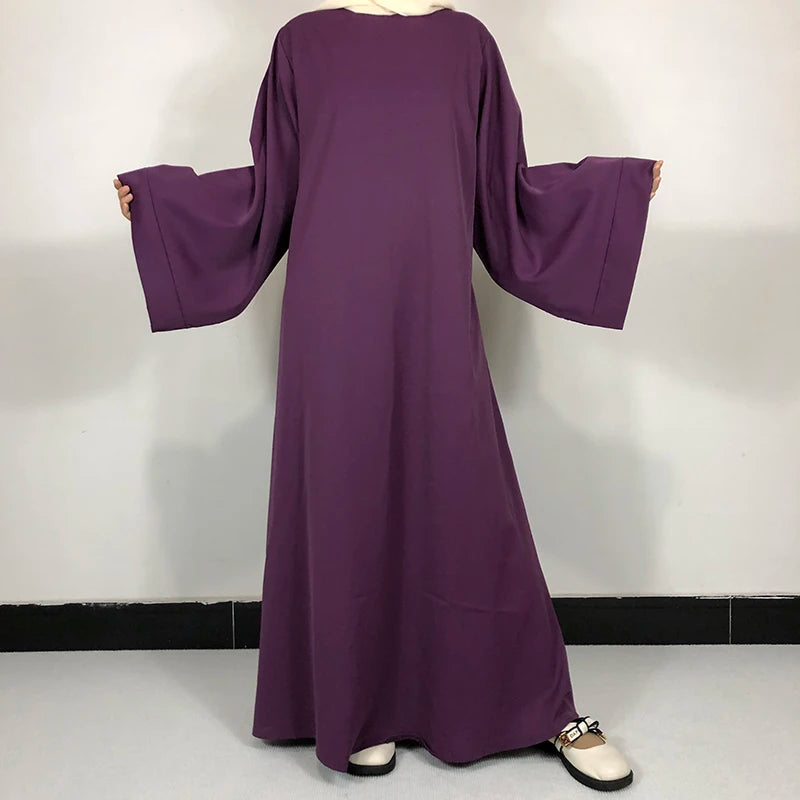 15 Colors Basic Plain Nida Abaya With Free Belt High Quality Muslim Women Modest Simple Dress EID Ramadan Islamic Clothing - Seprincess