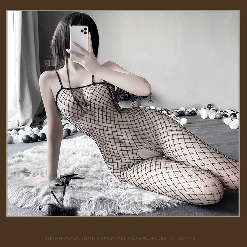 Bodysuit Net clothing jumpsuit with exposed breasts tight binding fetish sexy lingere outfit sexy shoopy sex toys Sexy women xxx - Seprincess