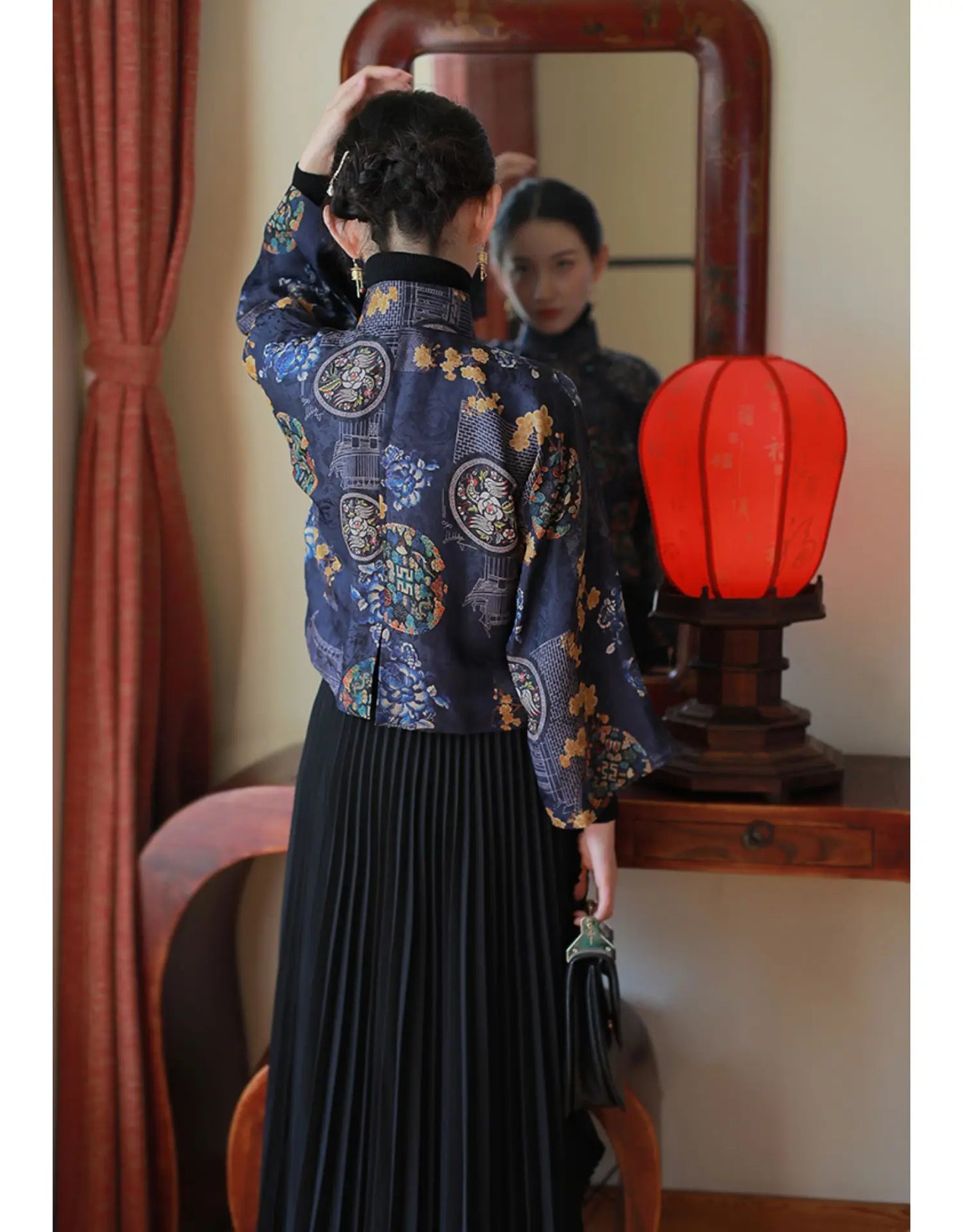 2024 spring autumn chinese style traditional hanfu top print cheongsam oriental blouse elegant festival party dress qipao top - Seprincess