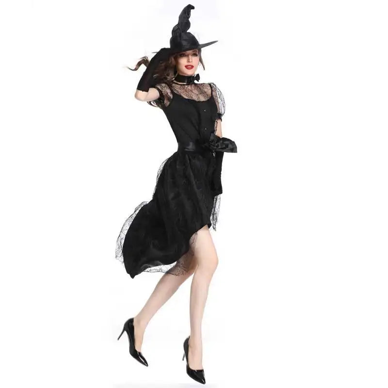 Witch Costume Women Fancy Dress Witch Wizard Cosplay Clothes Long Dress For Adult Elder Girls Halloween Costume - Seprincess