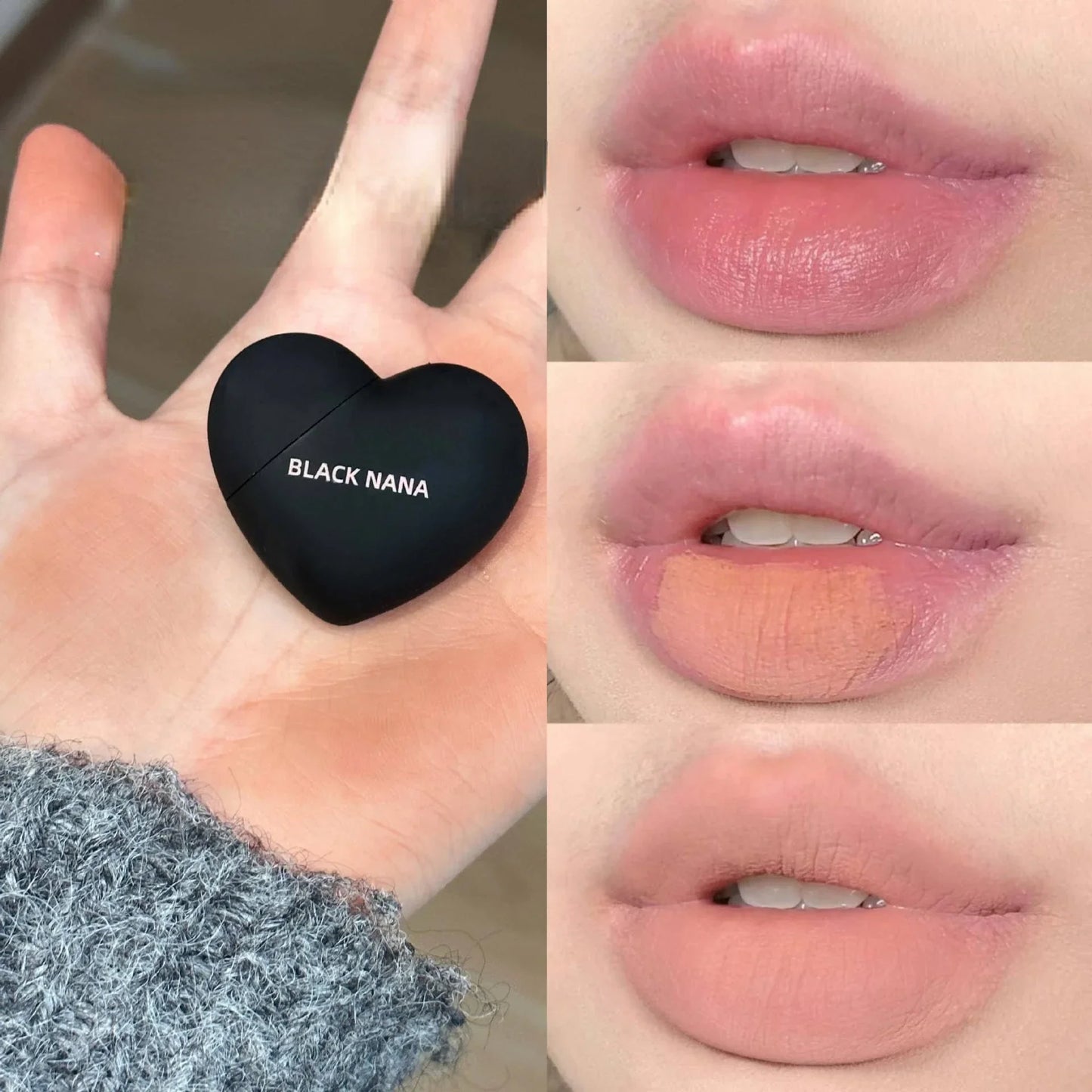 Velvet Matte Lipstick Lip Mud Black Silver Heart Lip Gloss Lips Palette Nude Waterproof Lasting Lips Tint Mini Cosmetics Makeup - Seprincess