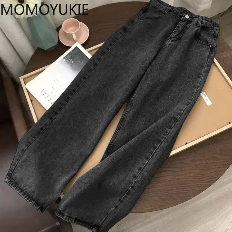 streetwear high waist women's fashion jeans woman girls women wide leg pants trousers female jean femme denim bagge mom jeans