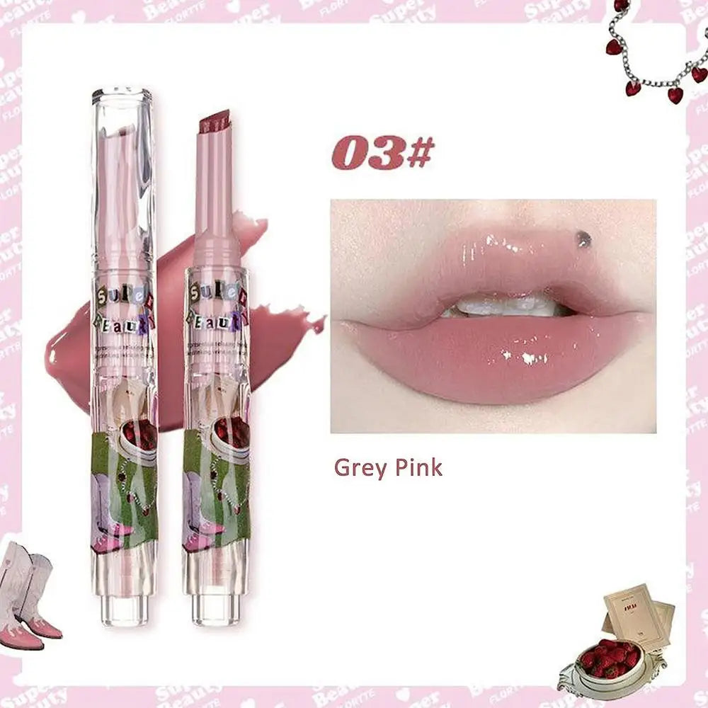 1pcs Flortte Love Shape Lipstick Flower Jelly Water Lip Gloss Clear Light Hydrating Lip Tints Non-stick Cup Korea Cosmetic - Seprincess