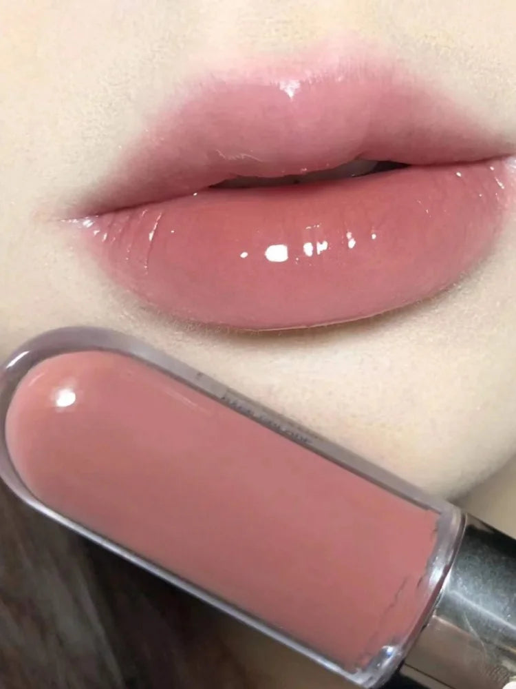 Double Head Mirror Lip Lipstick Cherry Red Glossy Double Touch Retro Red Long Lasting Moisturizing Transparent Gloss Lipstick - Seprincess