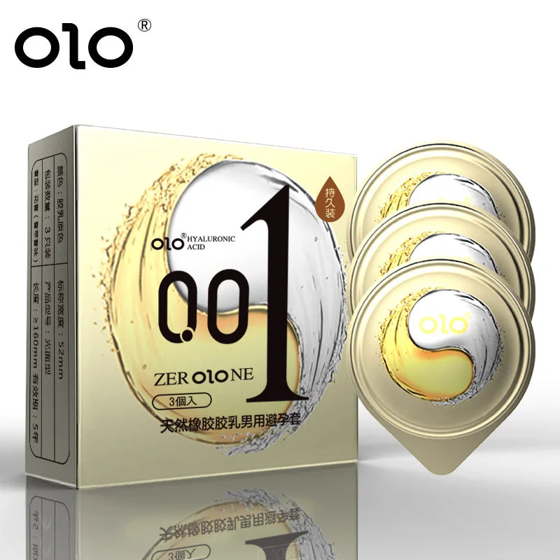 OLO Ultra Thin Condoms for Men No Box Sensitive Condom Hyaluronic Acid Safe Penis Sleeves Contraception Cock Sex Toys Adult 18+ - Seprincess